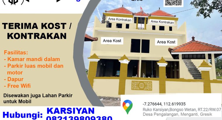 Terima Kos-Kosan dan Kontrakan di Gresik – Dekat Universitas Ciputra Surabaya